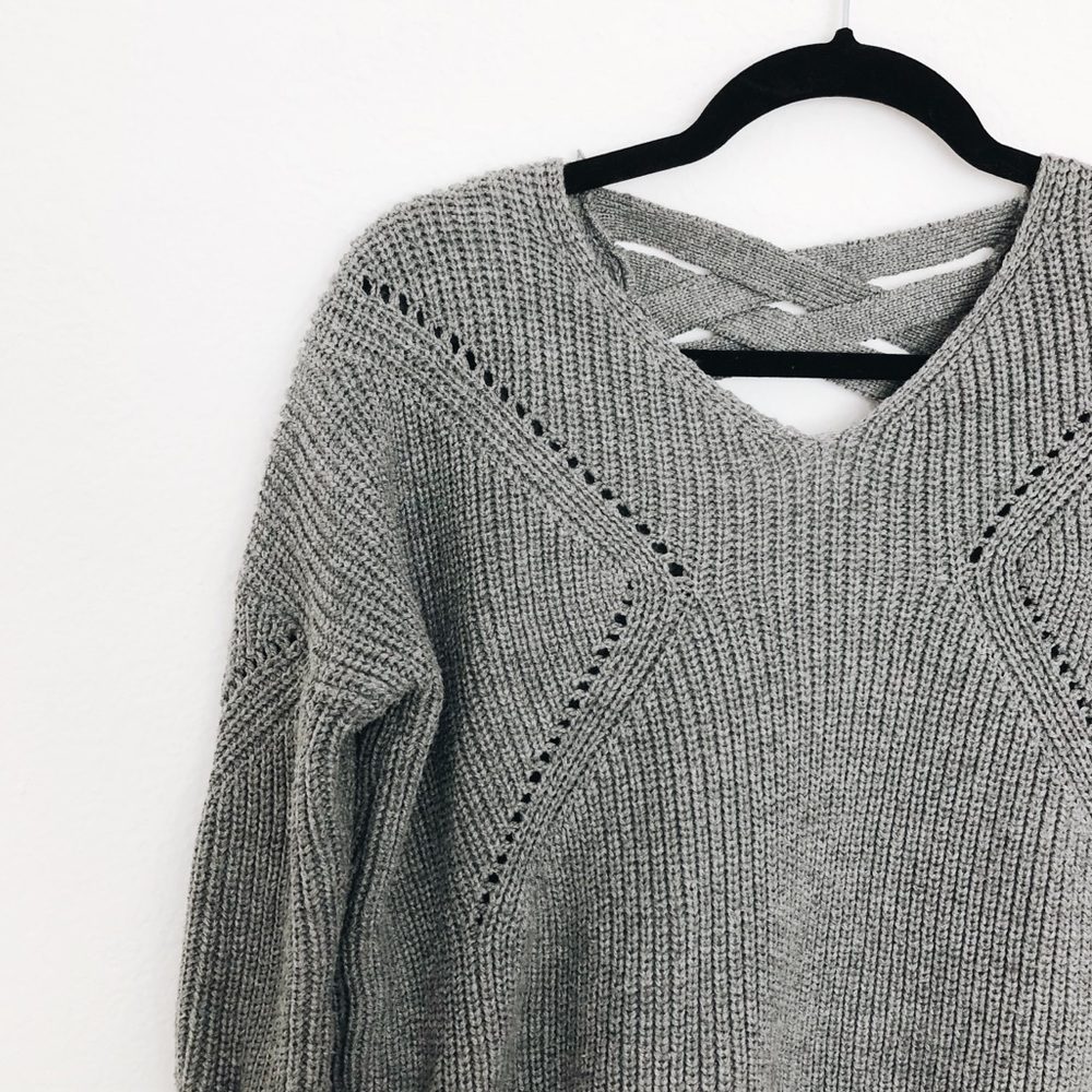 Gray Chunky Knit Sweater - Picture 1 of 3
